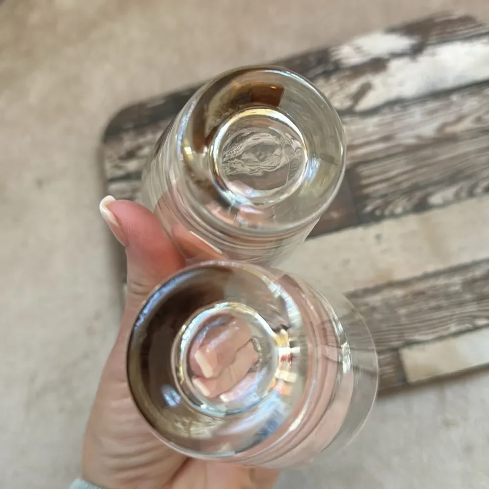 VTG *Federal Gold American Eagle* Stars! Set of 2 Cordial Shot Glasses